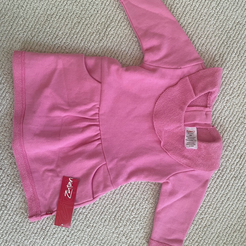 Zutano French Terry Ruffle Dress - 6M - Hot Pink